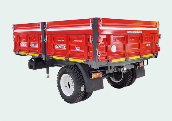 Tek Dingil Dört Lastik Sac Kasa Arkaya Damperli Römorklar